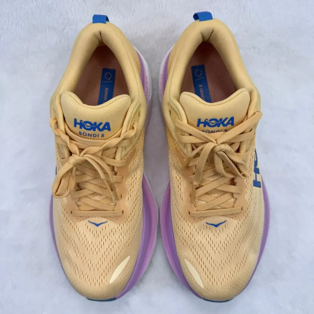 HOKA Bondi 8 Womens Running Shoes Impala Cyclamen Size 9 Cushioned Athletic Shoe